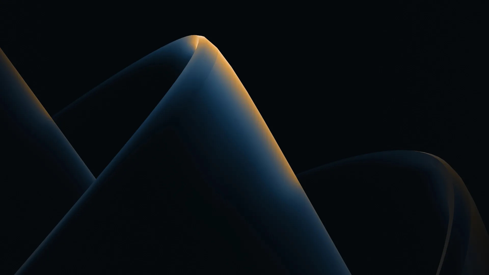 Curving abstract shapes with an orange and blue gradient